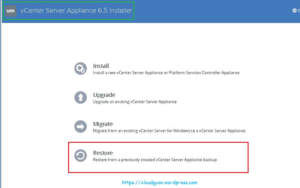 VCSA 6.5 Backup and Restore