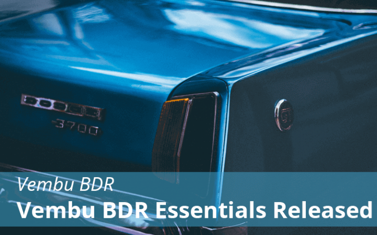 Vembu BDR Essentials Released